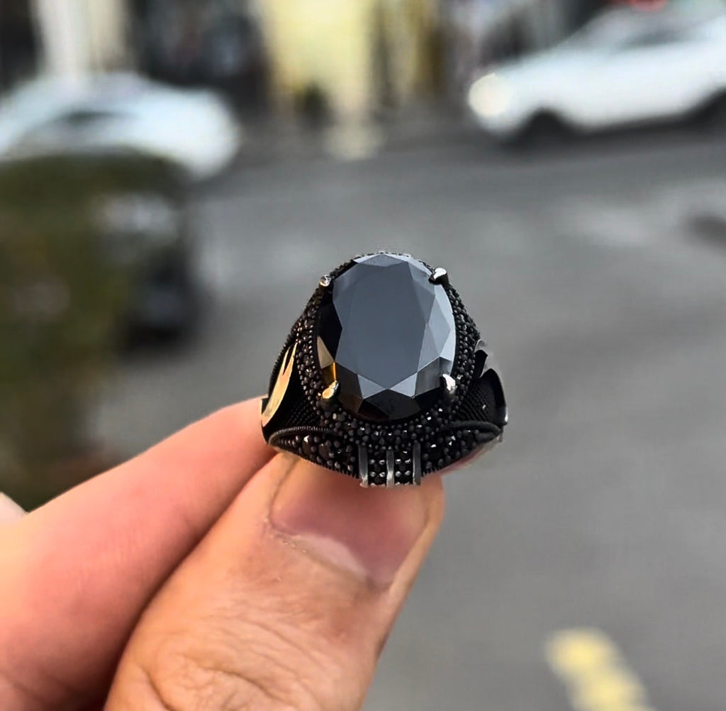 Men’s Black Stone Statement Ring