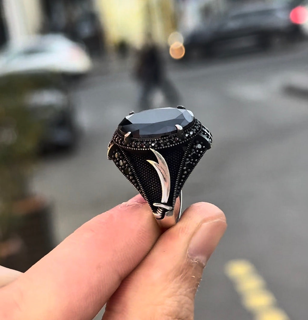 Men’s Black Stone Statement Ring