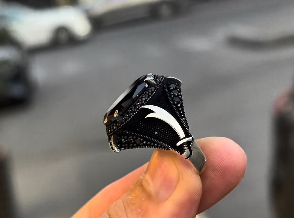 Men’s Black Stone Statement Ring